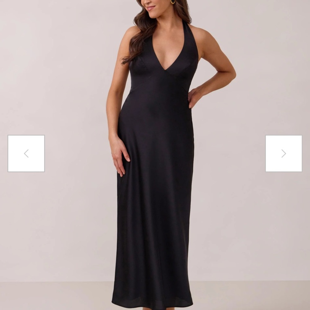 Park & Fifth Black Halter V-Neck Maxi Dress